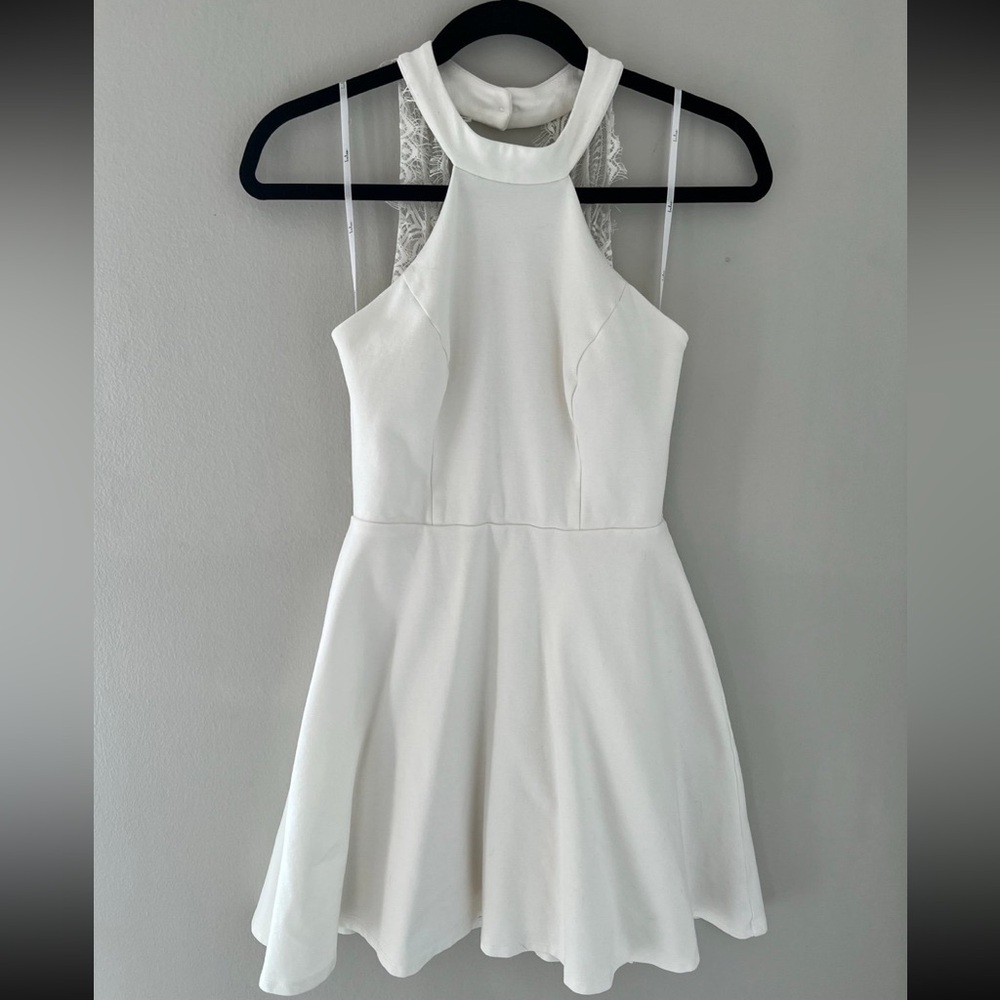 Lulus Hometown Girl White Lace Skater Dress